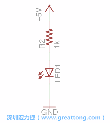 如圖所示放置一個開關(guān)（switch）、10K電阻器（10k resistor）和0.1μF的電容（0.1μF capacitor），并把開關(guān)的一端連到接地端上。