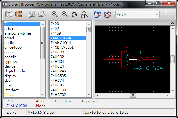  library 包含多個component (schematics symbol)。