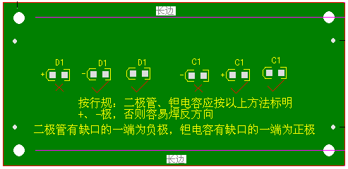 關于二極管、鉭電容的極性標注